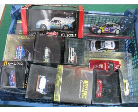 Thirteem 1:43rd Scale Diecast Model Rally/Cars, by Quartzo, Solido, Norev and other, including Peugeot 405 Turbo 16, Lancia S
