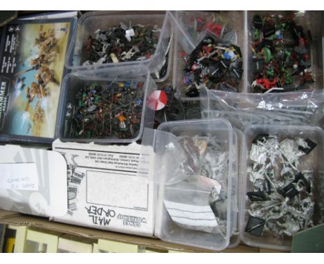 A Quantity of War Hammer and Similar Gaming Items, including white metal model figures (sometimes painted), literature to inc