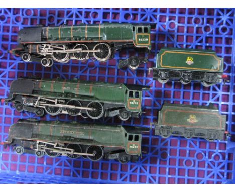 Three Hornby Dublo 4mm Three Rail Duchess Class 4-6-2 Steam Locomotives, BR green - unboxed, two Duchess of Montrose R/No 462