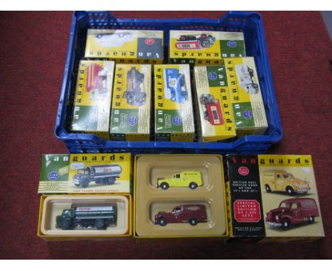 Ten Vanguards Diecast Model Vehicles, including VA9001 Castrol, VA3000 Karrier Tanker, boxed.