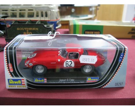 A Jaguar E Type Slot Car, by Revell, finished in red, Jackie Stewart number plates, boxed, as new.