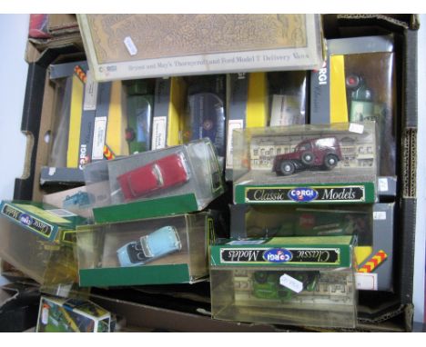 Fifteen Corgi Diecast Model Vehicles, including D980 Ford Popular Van, D737 Triumph TR3A Open Top, boxed.