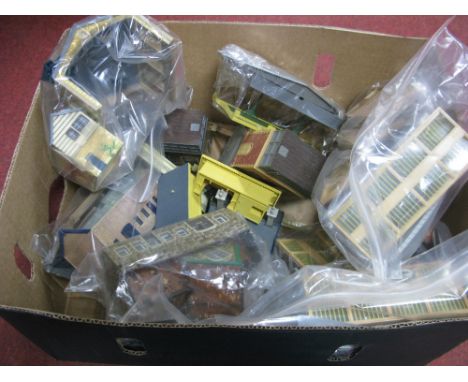 A Quantity of Hornby "OO" Scale Lineside Buildings and Accessories, including engine shed, water tower, station buildings, pl