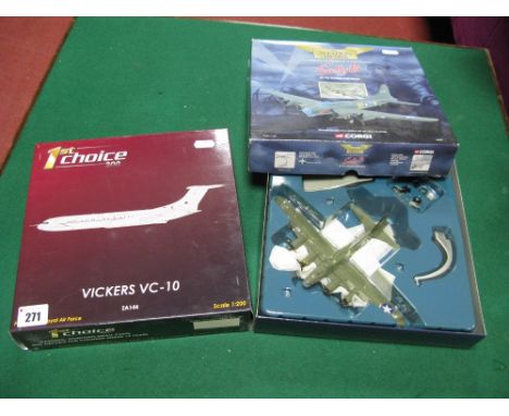 Two Diecast Model Military Aircraft, comprising of 1st choice #ZA144 1:200th scale Vickers VC-10, Corgi "The Aviation Archive