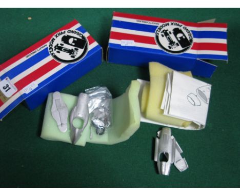 Two 1:43rd Scale Grand Prix Models, White Metal Racing Car kits, comprising of classic cars series No 14 1954 Ferrari 553 Squ