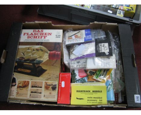 A MB Basteln &amp; Werken Mayflower 1620 Ship in a Bottle Kit (Circa 1975), boxed, together with a quantity of plastic model 