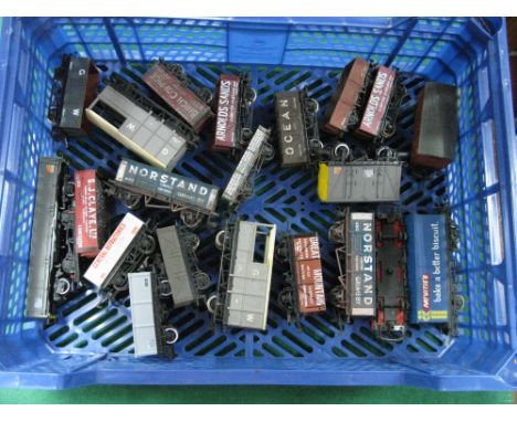 Approximately Twenty "OO" Gauge Rolling Stock Items, by Hornby, Lima and others including vans, wagons.
