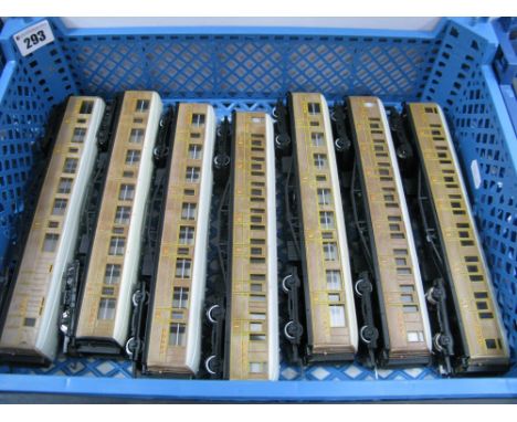 Seven Hornby "OO"Gauge/4mm Unboxed Gresley LNER Teak Passenger Coaches, R/No's 4237, 22356 and 22357 (5), good, good plus.
