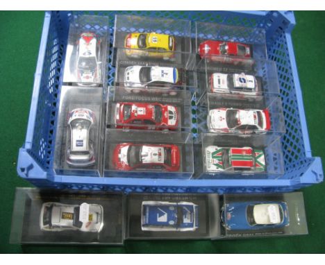 Thirteen 1:43rd Scale Predominantly 'Pieceworks' Diecast Model Rally Cars, including Mitsubishi Lancer EVO III, Renault 5 Tur