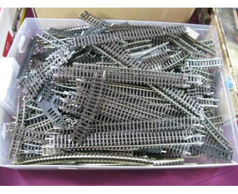 A Quantity of 'N' Gauge Track Sections, by Fleischmann, Peco, including straights, curves, points.