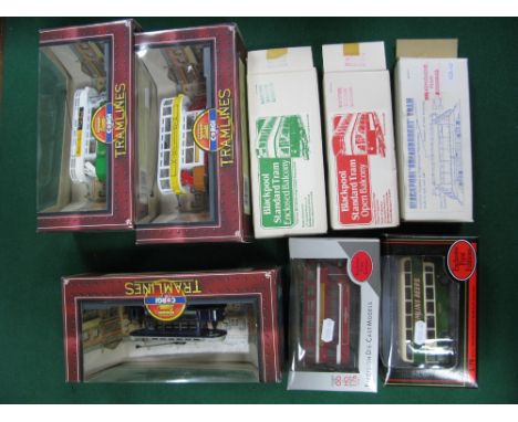 Eight Diecast and Plastic Model Trams, Bus, by EFE, Corgi and other including Corgi, Tramlines C992/2 Glasgow Corporation Tra