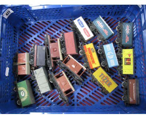 Sixteen 'OO' Gauge/4mm Unboxed Items of Rolling Stock, by Hornby, Tri-ang, Lima, Airfix, etc - brake vans, private owner box 