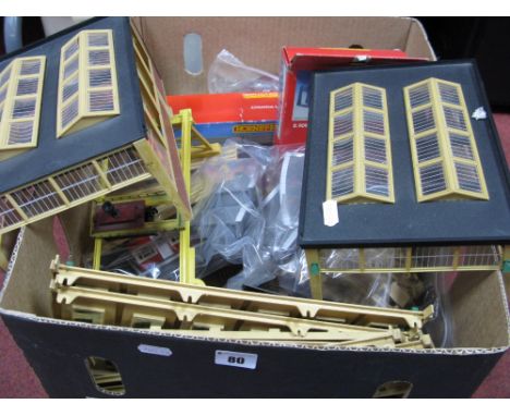A Quantity of Hornby "OO" Scale Lineside Buildings and Accessories, including engine shed, viaduct, station buildings, playwo