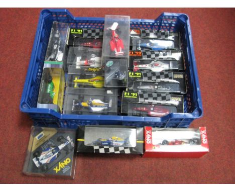 Fourteen 1:43rd Scale Diecast Model Formula One Cars, by Onyx and other including Williams Renault FW14 - Nigel Mansell, plus