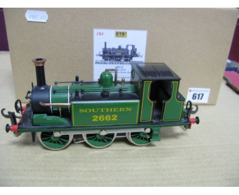 E.T.S Ref 184 "O" Gauge/7mm L.B.S.C.R 0-6-0 "Terrier" Tank Steam Locomotive, Southern green, R/No 02662, boxed, fitted with 0