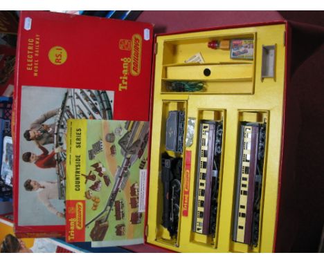 Tri-ang 'OO' Scale Model Train Set No. R.S.1, comprising 4-6-2 'Princess Victoria' and two coaches. Includes hard to find Tri