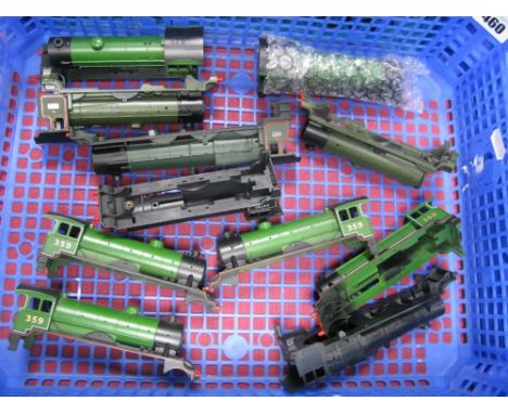 Eleven 'OO' Gauge 4mm Steam Locomotive Plastic Bodies, part of a model makers workshop? - bodies for the Hunt Class, Castle C