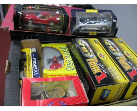 Seven 1:24th Scale and Similar Diecast Model Cars, by Revell, Burago, Tonka Polistil, Onyx, Maisto including Revell Steve Par