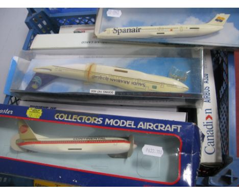 Eleven Plastic Model "Snap Together" Commercial Aircraft, of differing scales, including Canadian Airbus A320, boxed.