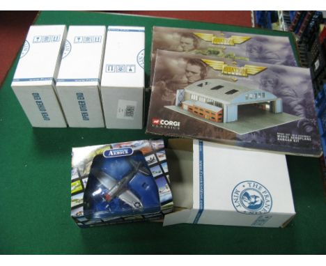 Five Diecast Model Military Aircraft, by Franklin Mint 'Collection Armour', Corgi including Franklin Mint #B11B153 P47 Thunde
