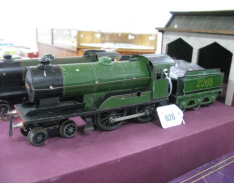 A Post War 'O' Gauge 4-4-0 'Princess Elizabeth' Locomotive and Tender, by Bassett-Lowke, R/No. 2265, clockwork, playworn.