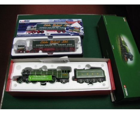 A Corgi 1:50th Scale Diecast Model Volvo F10 Curtainside - Eddie Stobart Ltd, a Corgi 1:50th scale #CC99902 Coldcast Flying S