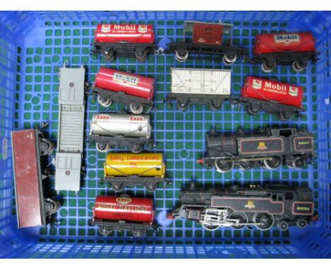 Two Hornby Dublo Unboxed Steam Tank Locomotives, BR black, two rail class N2 0-6-2 R/No. 69567, fair (with coal) - three rail