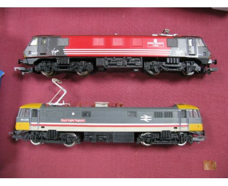 Two Hornby "OO"Gauge/4mm Bo-Bo Electric Locomotives, with single pantograph, class 86/2 "Royal Anglian Regiment" R/No 86246, 