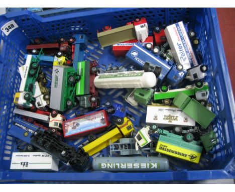In Excess of Twenty 1:87th "HO" Scale Plastic Model Lineside Commercial Vehicles, predominantly by Herpa, German Company live