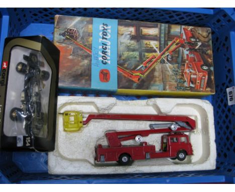 Corgi No.1127 Simon Snorkel Fire Engine, overall fair/good, boxed, damage to box base, plus Corgi 154 JPS Racing Car, boxed.