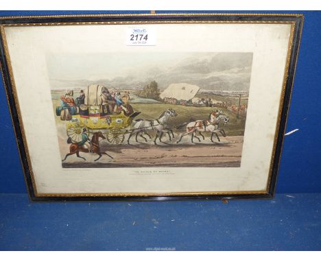 A framed coloured Etching by H Alken "The Prince of Wales" Birmingham Coach of The Olden time.