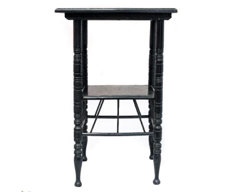 After Edward William Godwin, an ebonised Aesthetic Movement Anglo Japanese coffee or occasional table in the Egyptian style, 