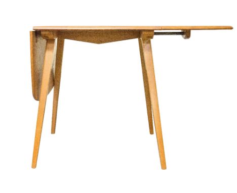 An Ercol Windsor small drop leaf table, light elm and ash, 76cm wide, 72cm high, 65cm long