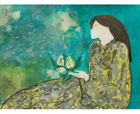 Linda Le Kinff (b.1949), Clea, lithograph in colours, signed and numbered 16 of 200, 58cm x 64cm, framed, unglazed