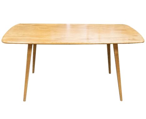 An Ercol Windsor dining table, light elm and ash, rectangular form on tapered legs, 154cm long, 72cm high, 83cm deep