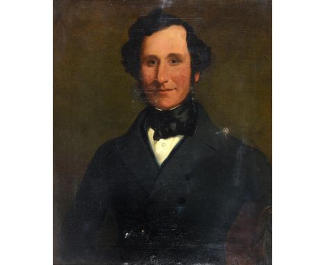 BRITISH SCHOOL (19TH CENTURY) Portrait of a Gentleman, and Portrait of a Lady, a pair both half-length, probably a married co