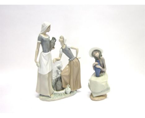 TWO BOXED NAO GROUPS: no. 178 'Fuente de Confidencias' modelled as two women at a village well, impressed and stamped marks t