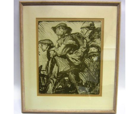 FRANK BRANGWYN (BRITISH, 1867-1956) Beggars, lithograph, the support sheet signed in pencil lower right, 43.5cm x 37.5cm.
