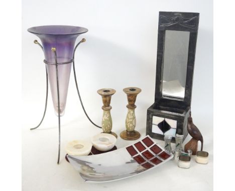 SELECTION OF HOMEWARE ITEMS
including a boxed set of Thaicoon white metal salt and pepper shakers and six napkin rings decora