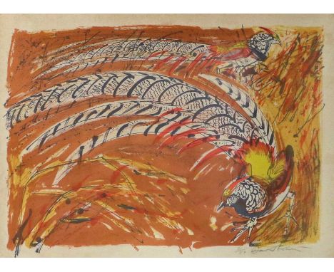David Koster (b.1926) "Golden Pheasant" Signed and numbered 65/80, lithograph, together with another signed and numbered 31/5