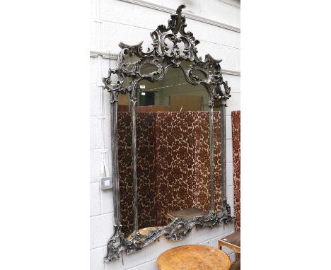 A Modern Silvered Mirror in Rococo Style, 127cm by 167cm