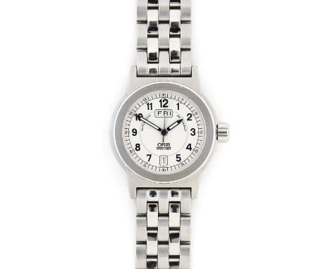 Oris: A Stainless Steel Automatic Day/Date Centre Seconds Wristwatch, signed Oris, model: Big Crown Day/Date, ref: 7500, circ