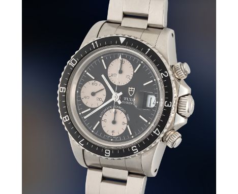 A GENTLEMAN'S SIZE STAINLESS STEEL ROLEX TUDOR OYSTERDATE AUTOMATIC CHRONO TIME "BIG BLOCK" CHRONOGRAPH BRACELET WATCHCIRCA 1