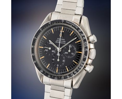 A GENTLEMAN'S SIZE STAINLESS STEEL OMEGA SPEEDMASTER PROFESSIONAL "PRE MOON" CHRONOGRAPH WRIST WATCH CIRCA 1968, REF. 145.012