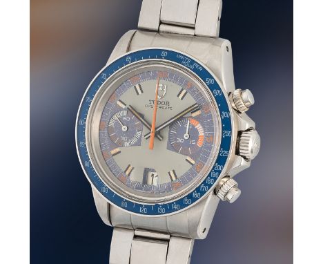 A RARE GENTLEMAN'S SIZE STAINLESS STEEL ROLEX TUDOR OYSTERDATE MONTE CARLO BLUE CHRONOGRAPH BRACELET WATCHCIRCA 1974, REF. 71