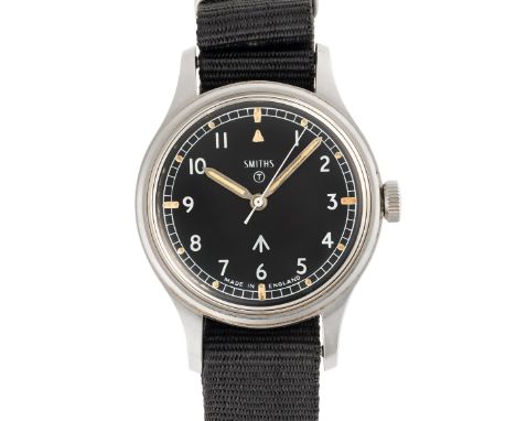 A GENTLEMAN'S STAINLESS STEEL BRITISH MILITARY SMITHS WRIST WATCH DATED 1969, ISSUED TO THE BRITISH ARMYMovement: 17J, manual