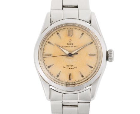 A GENTLEMAN'S SIZE STAINLESS STEEL TUDOR OYSTER PRINCE SELF WINDING BRACELET WATCHCIRCA 1950s, REF. 7909 "BNGE" THE SAME MODE