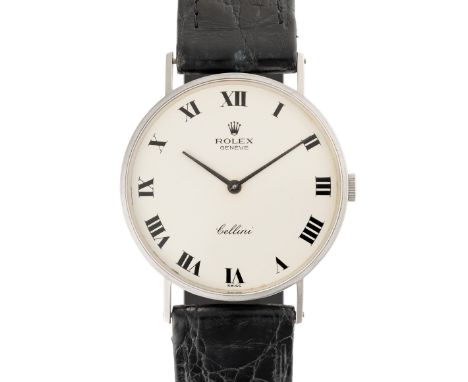 A GENTLEMAN'S SIZE 18K WHITE GOLD ROLEX CELLINI WRIST WATCHCIRCA 1969, REF. 3833 WITH WHITE ROMAN NUMERAL DIALMovement: 19J, 