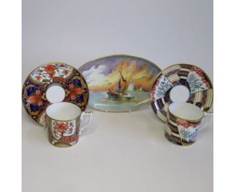 2 Royal Crown Derby ‘Curators Collection Coffee Cans and Saucers, one in the ‘Pardoe’ Imari style and one in ‘Tree of Life’ p