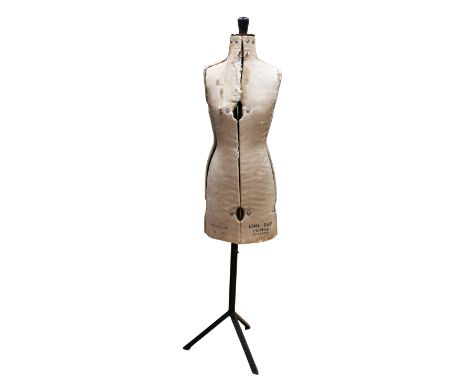  A Chil-Daw vintage tailors dummy from around 1900s, stamped with the makers name and reference number, worn in places and da